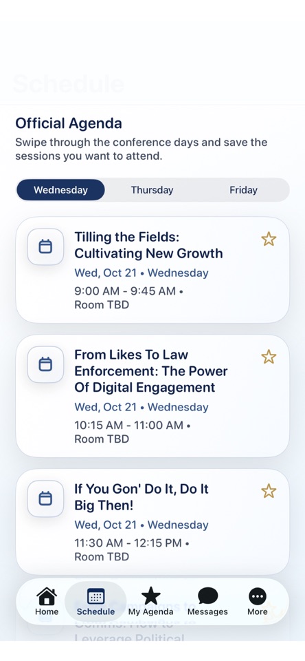 SMILE conference schedule in the official app